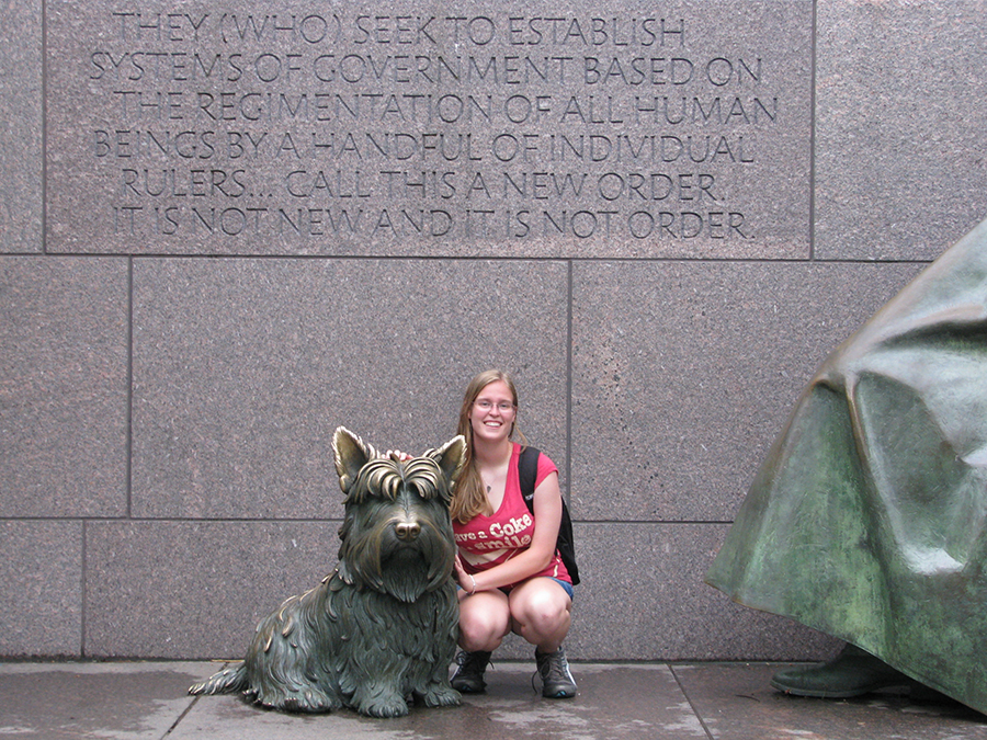 Me taking in the sights at the FDR Monument in Washington DC